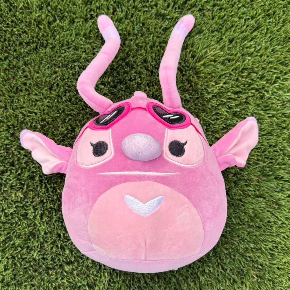 Disney Squishmallows Angel Lilo & Stitch Pink Heart Sunglasses Plush 8 inch